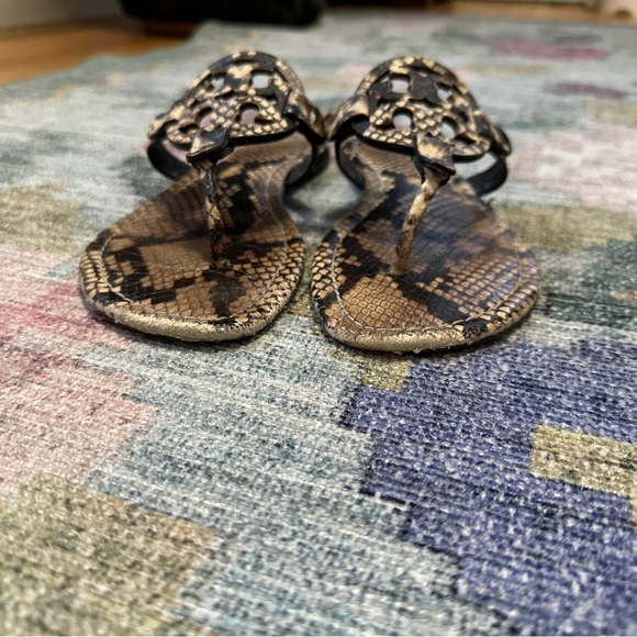 Tory Burch Stamped Snake Print Sandals - Picture 2 of 10